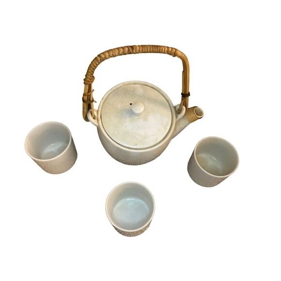 Vintage Japanese Ceramic Tea Set Kettle Cups Porcelain Collectible Oriental - Picture 2 of 7